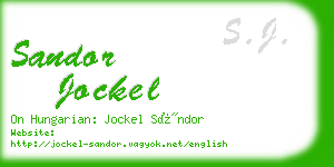 sandor jockel business card
